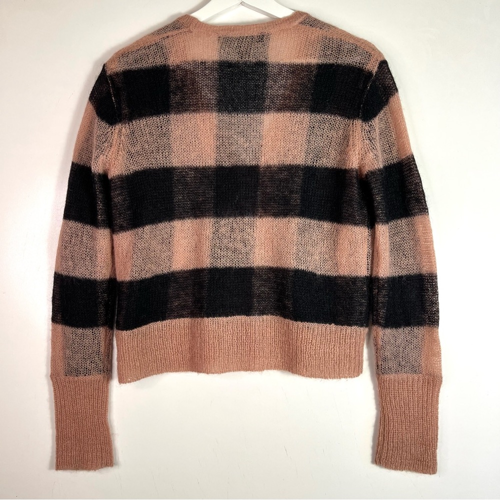 ALLSAINTS Renee V-neck Checked Wool Mohair-blend Cardigan Size Small - Picture 7 of 13